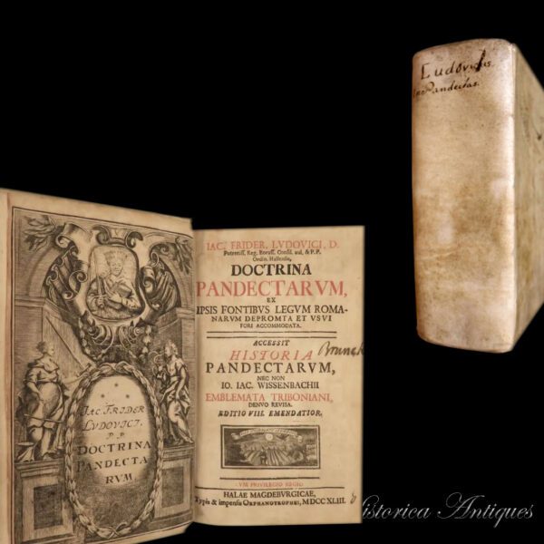 1743 Latin Law doctrines by Jakob Ludovici Justinian Wissenbach (88126)